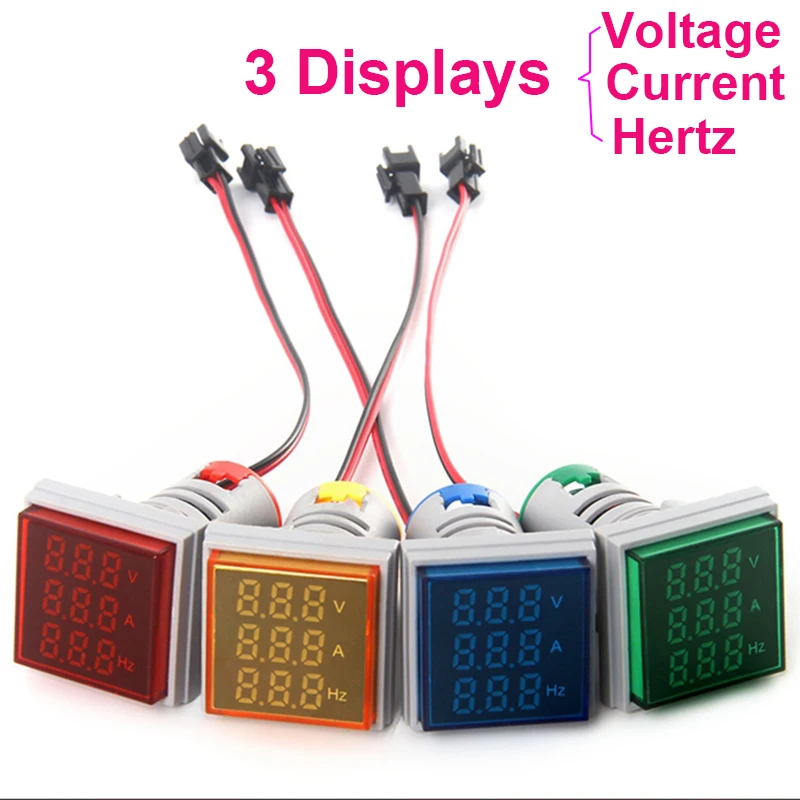 디지털 LED AD101-22VAHZS AC 전류계 전압계, 전류 주파수 전압 표..