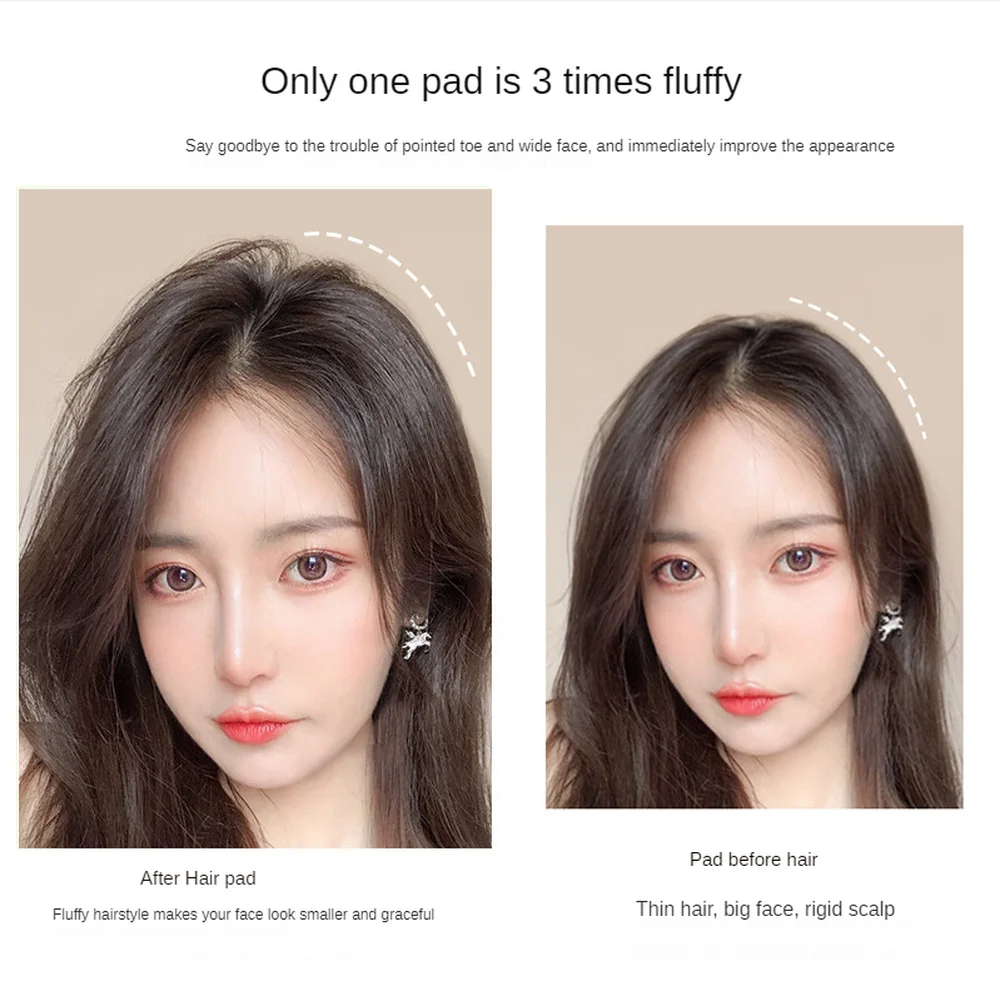 Hair Bun Clip False Bangs Synthetic Pads In One Piece Invisable Seamless Lining of Natural Cover Top Hairpiece Accessories Tools