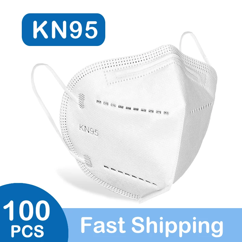 

50/100pcs In Stock Face Mouth Mask Kn95 Filter Anti Dust Breathable Safety Mask Hot Sale Women Men Mascarillas