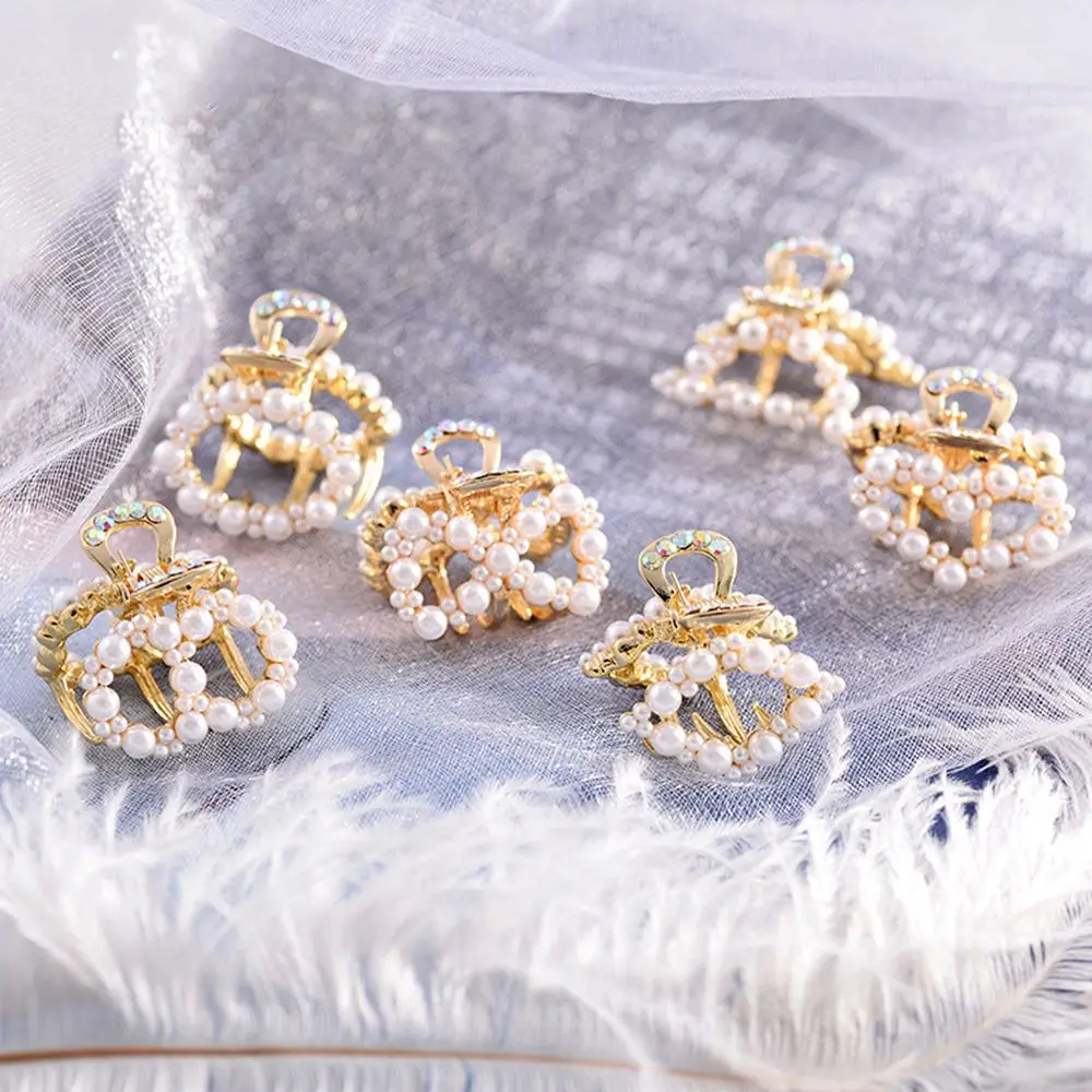 

1Pc Luxury Rhinestone Pearls Metal Geometric Hairpins Crab Hair Claws Butterfly Hair Clips for Girl Styling Accessories Headwear