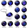 New 12 Constellation Keychain Bull Sheep Lion Crab Scorpion Zodiac Glass Ball Key Chain Car Key Ring Men Birthday Gift ► Photo 1/6