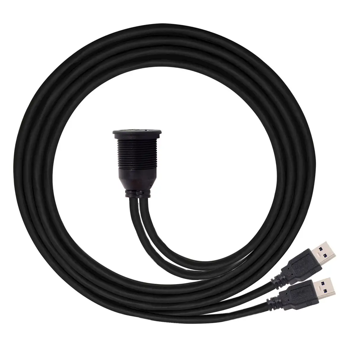 1 м водонепроницаемый двойной USB 2,0 удлинитель AUX заподлицо автомобильное крепление Удлинительный кабель для приборной панели