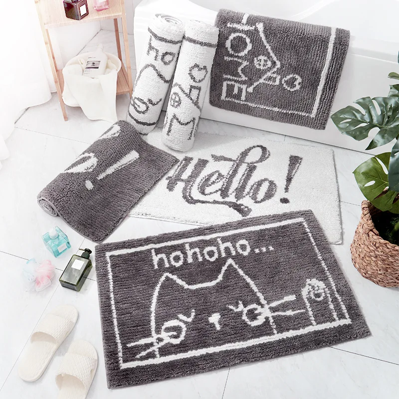INS современный минималистичный Флокированный дверной коврик для дома ванной туалет дверной проем толстый абсорбирующий Противоскользящий коврик