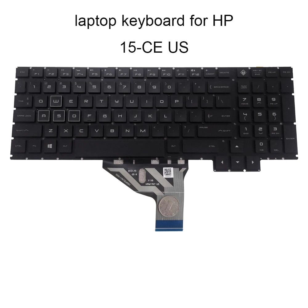 

Backlit keyboard for HP OMEN 15 CE CE008CA black Replacement keyboards US English Language red keys L19840 001 topÂ fashion