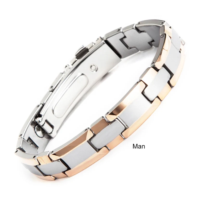 man Fashion Luxury Fine Jewelry Bio Health Elements Energy Mens Pure Tungsten Bracelet Pure Germanium Balls Magnetic Man Bracelets - Окраска металла: man