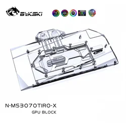 Bykski – bloc de refroidissement à eau pour MSI Geforce RTX 3070/3060TI GAMING X TRIO,ARGB, couverture complète en cuivre, N MS3070TRIO X 