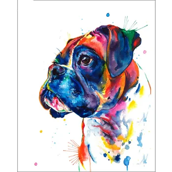 

New 5D DIY square/round Diamond Painting Watercolor boxer dog Cross Stitch Diamond Embroidery Pattern Rhinestone