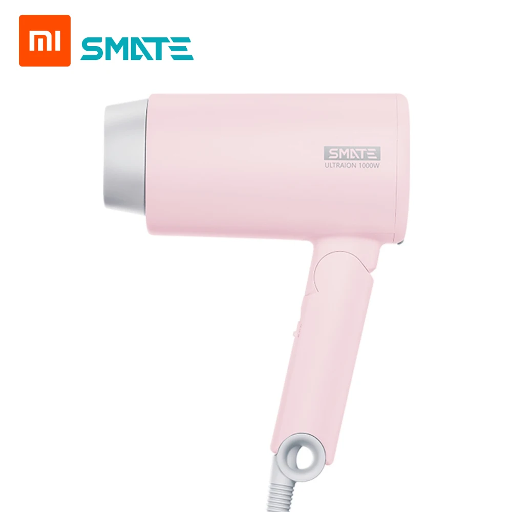 Для XIAOMI MIJIA SMATE SH-A100 фен-диффузор домашний 1000 Вт профессиональный уход за волосами быстросохнущая портативная складная ручка для путешествий - Цвет: Розовый