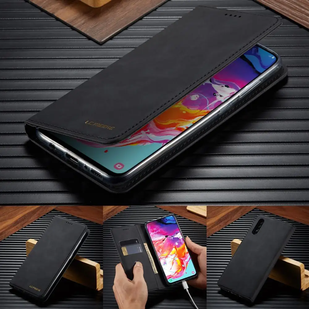 

PU Leather Flip Wallet Phone Mobile Case carcasa Cover For Samsun Galaxy A70 A50 A40 A30 A20 A10 M10 Note 10 Plus Note 9