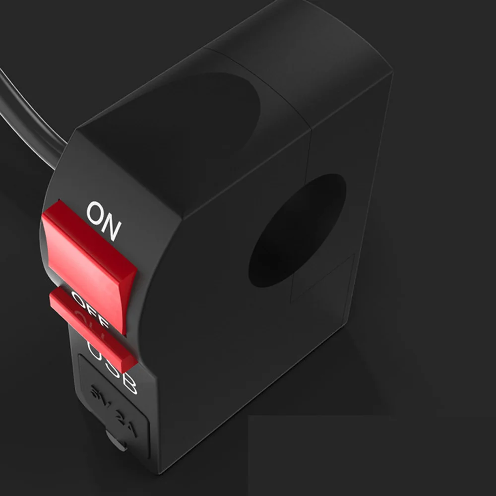 Мотоцикл USB телефон зарядное устройство переключатель руль пылезащитный DC12V ABS черный Водонепроницаемый автомобилей мотоциклы Замена