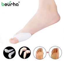 2 шт., силиконовый гель, вальгусная деформация, два отверстия, для ног, пальцев ног, разделитель пальцев, лечение большого пальца, защита, регулировщик, защита ног