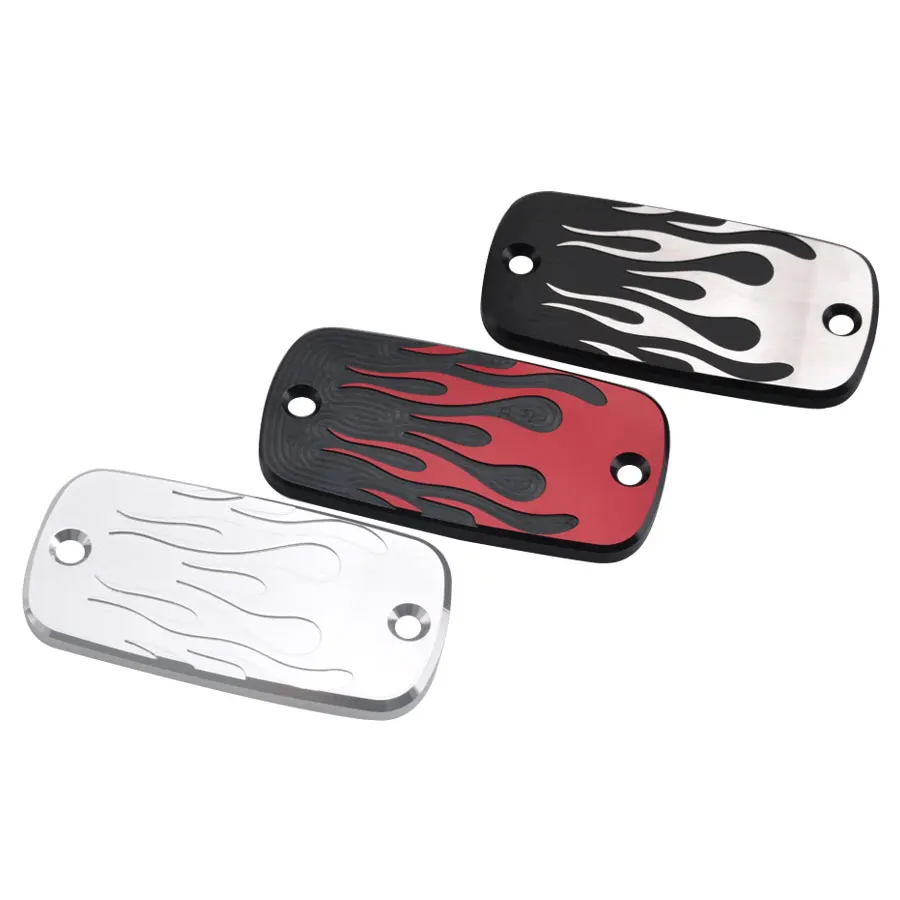 

Flame Style Aluminum Motorcycle Brake Fluid Reservoir Cap Protective Cover For Honda Shadow 600 750 1100 1991-2012