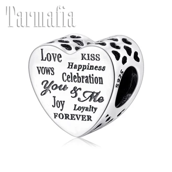 

Hot 925 Sterling Silver DIY Gift Bring Love and Happy Heart Fine Beads Fit Original Women Women Charm Bracelet Jewelry making