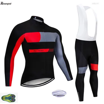 

Winter Racing Team 2020 Black Pro Cycling Jersey Bike Pants Set Mens Ropa Ciclismo Thermal Fleece Cycling Wear Maillot Culotte