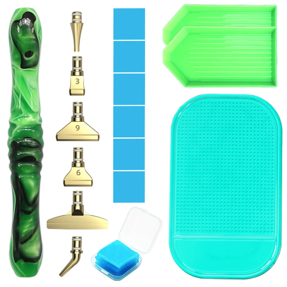 5D Resin Diamond Painting Pen SET Point Drill Pens Anti-Slip Diamond Painting Mat Cross Stitch Embroidery DIY Handmade Supplies 