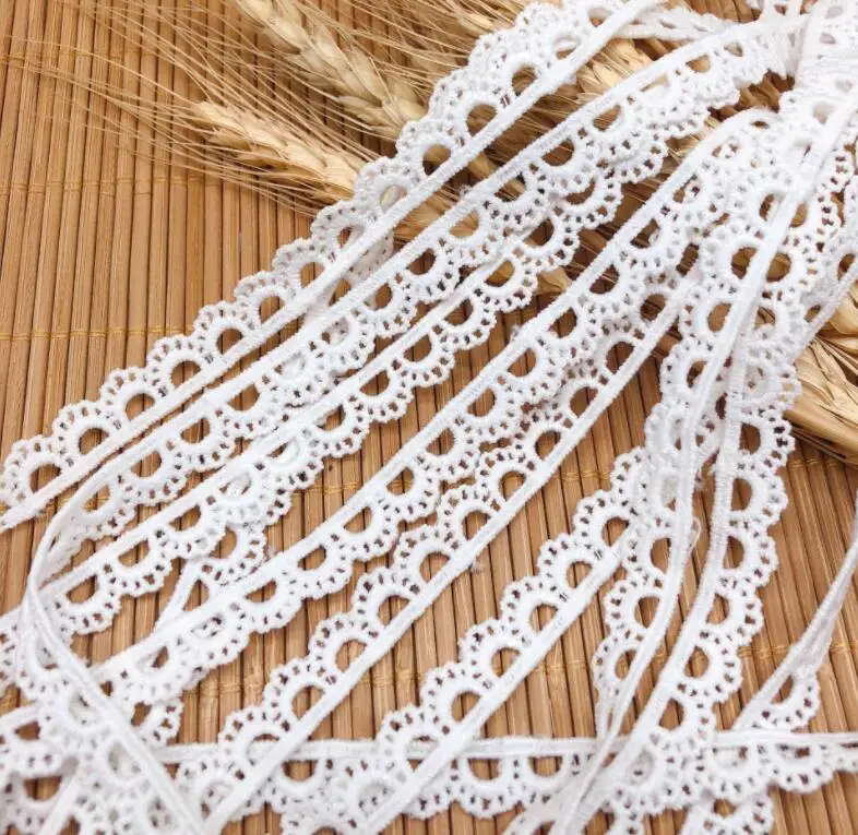 1CM Width Milk Silk White Sewing Flower Lace Fabric Trims Water Soluble Exquisite Lace Trim DIY Sewing Materials 5 Yards/lot lace fabric lace sewing accessories lace sewing supplies clothing craft accessories