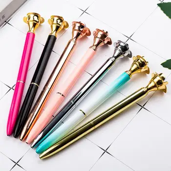 

Creative Flower Ballpoint Pen Luxury Rose Gold Ball Pens for Writing Stationery Wedding Office School Supply Gift Signature Pen