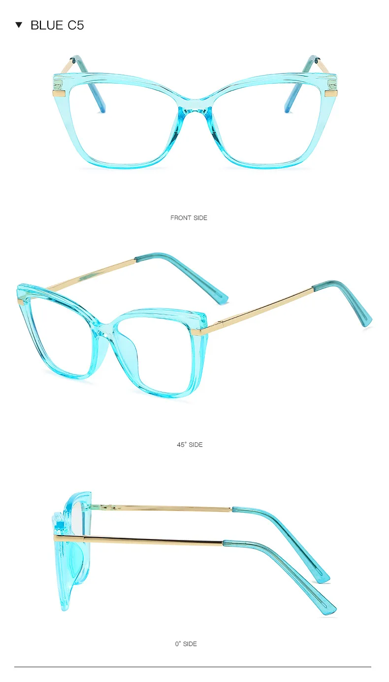 blue blockers Feishini Blue Light Blocking Glasses Women Fashion Glasses Metal Frame Optical Computer Gaming Eye Glasses Vintage Lunettes blue lens glasses