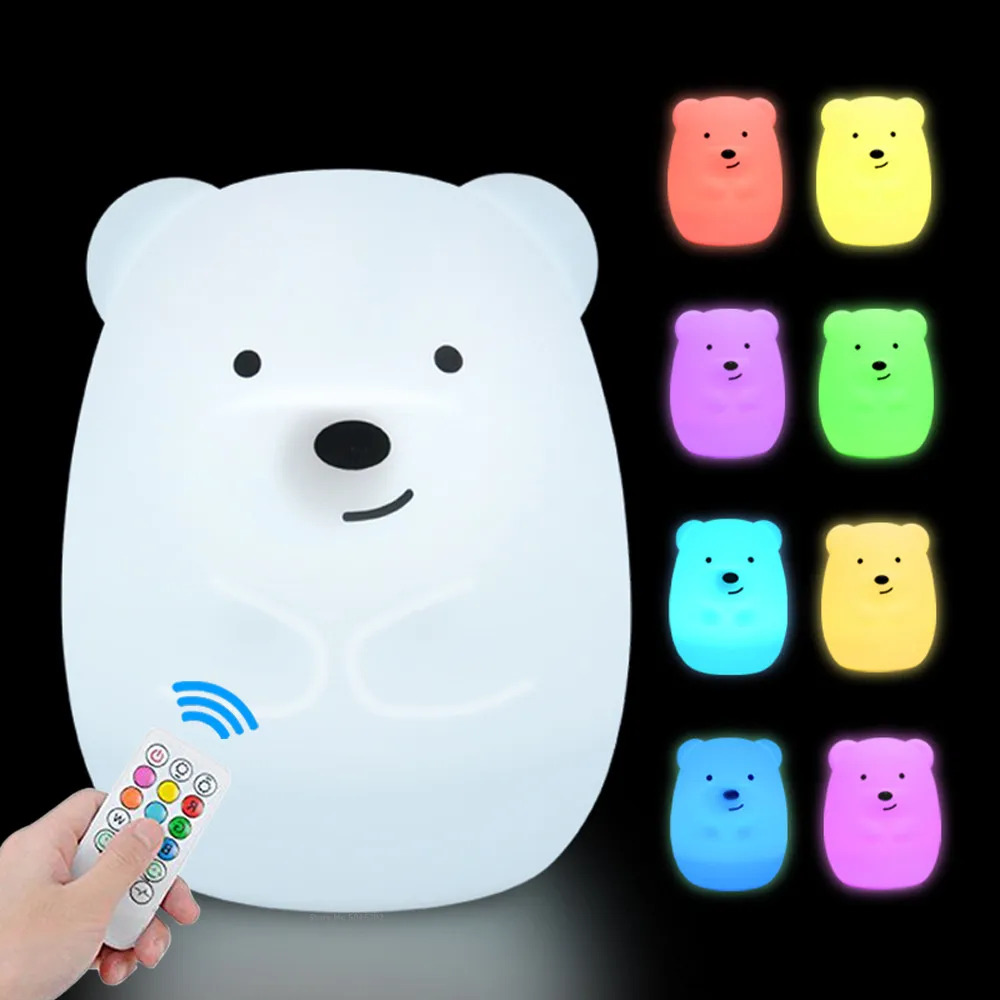 Urso cão raposa led night light sensor