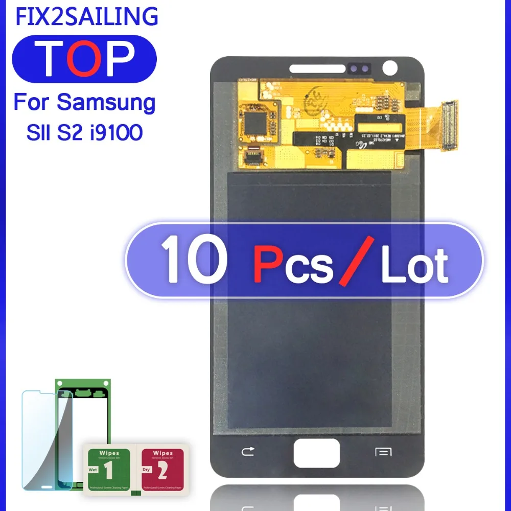 Для samsung Galaxy SII S2 i9100 супер AMOLED ЖК-дисплей протестированный рабочий сенсорный экран в сборе