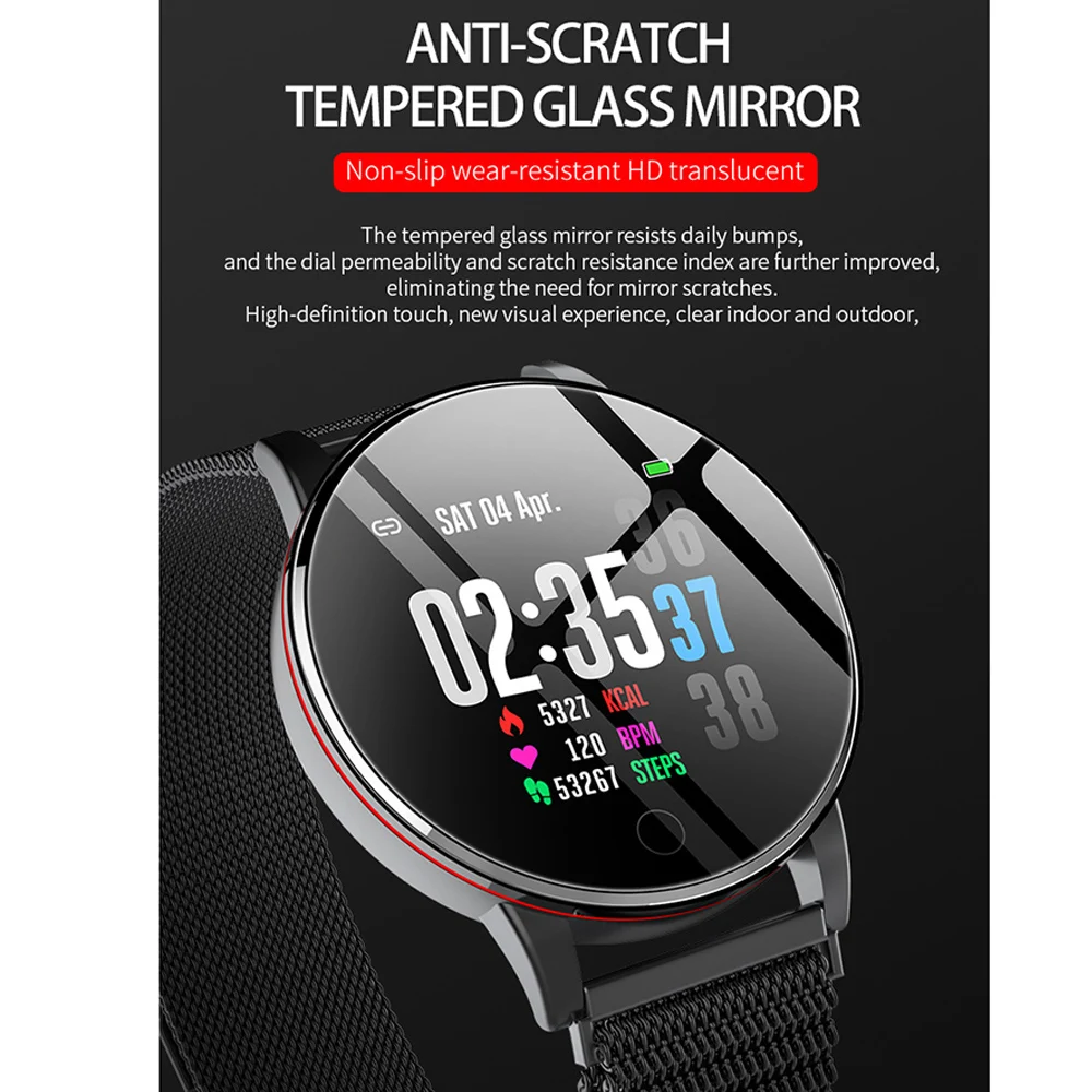 Q19 модные часы Smart Watch Для мужчин Для женщин Цвет Экран жизнь Водонепроницаемый спортивный браслет шаг подсчета сердечного ритма, Смарт-часы с мониторингом