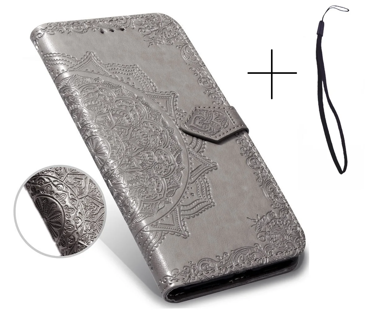 Для TP-Link Neffos C9 \ C9A \ C9s \ C9 Max хорошее качество кожаный защитный чехол-кошелек для телефона - Цвет: Серый