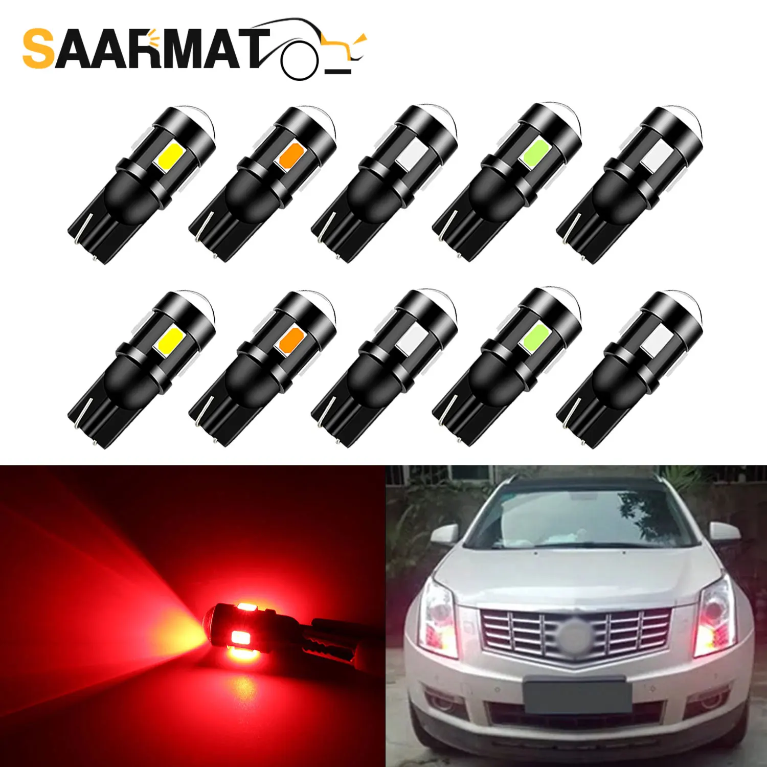 10Pcs Plug And Play Canbus Car Wedge Light Wedge Turn Lampadine Laterali Per Cadillac Escalade Srx Ats Cts Xts Ct4 Ct5 Ct6 Xt4 Xt5 Xt6