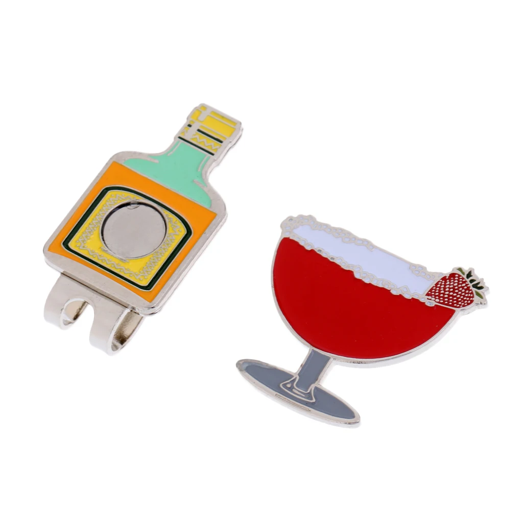 Drinking Cup Design Magnetized Clip On Golf Ball Marker Golf Accessories