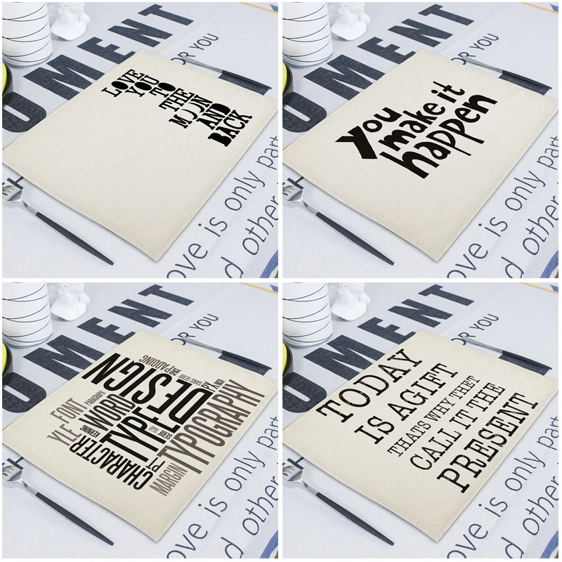 1 шт., коврик для столового стола с скандинавскими буквами, простая ...