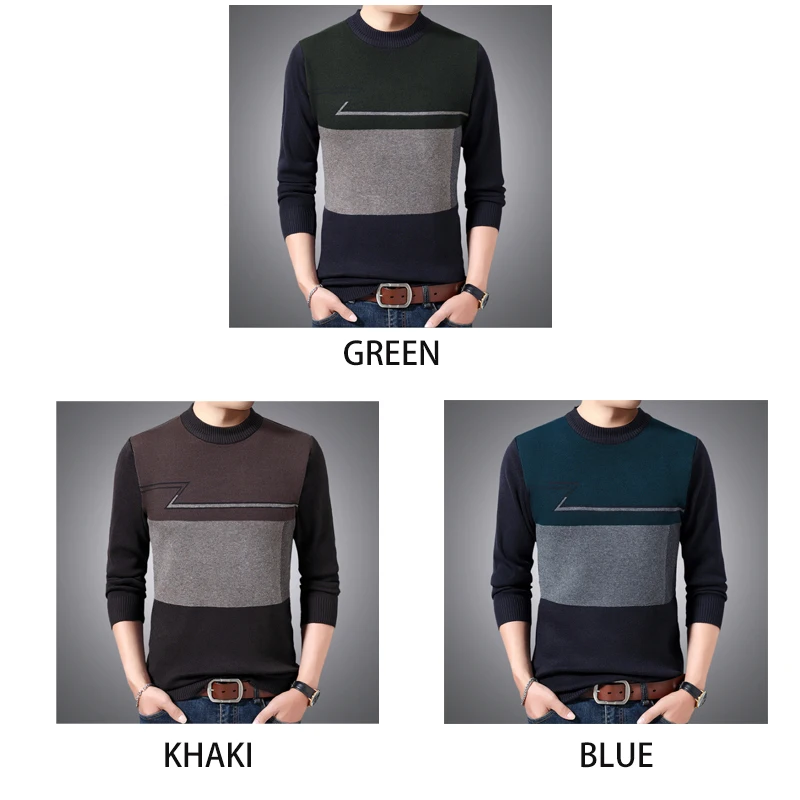 Black Friday Brand-sweater Casual Sweater Striped Autumn Winter Sweater Pullovers Men's O-neck Long Sleeve Patchwork Male Men Winter Clothes