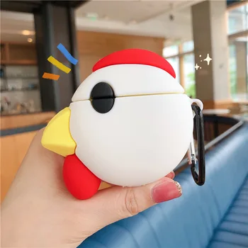 

3D Cartoon Chicken Case for Airpods Pro Case Soft Silicone Shockproof Headphone Case for Airpods 1/2 Case with Hook Accessories