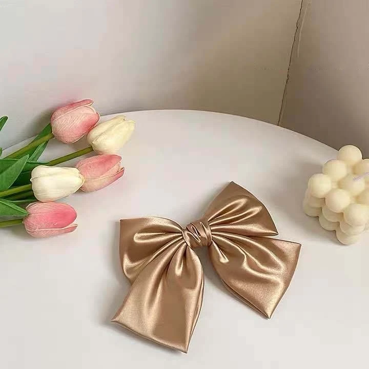 Oversized Bow Hair Accessories Fashion Satin Ribbon Hairpins Big Bow Hairpins Women Girls Satin Ladies Hairpins Cute snap hair clips