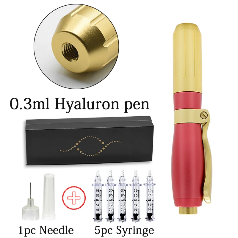 pen set 1x5 0.3ml Красная 0,5 мл 0,3 мл гиалуроновая кислотная ручка-распылитель пистолет для инъекций гиалуроновой кислоты пистолет для удаления морщин антивозрастной лифтинг для губ высокий пресс - Номер модели: pen set 1x5 0.3ml