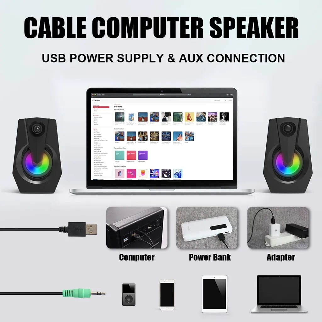 Портативный мини USB 2,0 Динамик s PC Динамик s для настольного компьютера стерео 2,0 USB Мультимедиа Динамик громкий Динамик PP3