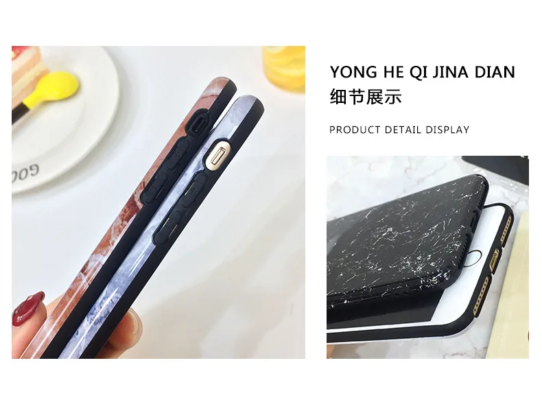 INS Online Celebrity Normcore стиль мрамор iphone xs чехол для телефона iphone 8 Plus яркая поверхность текстура 7 все края включены IMD Sof