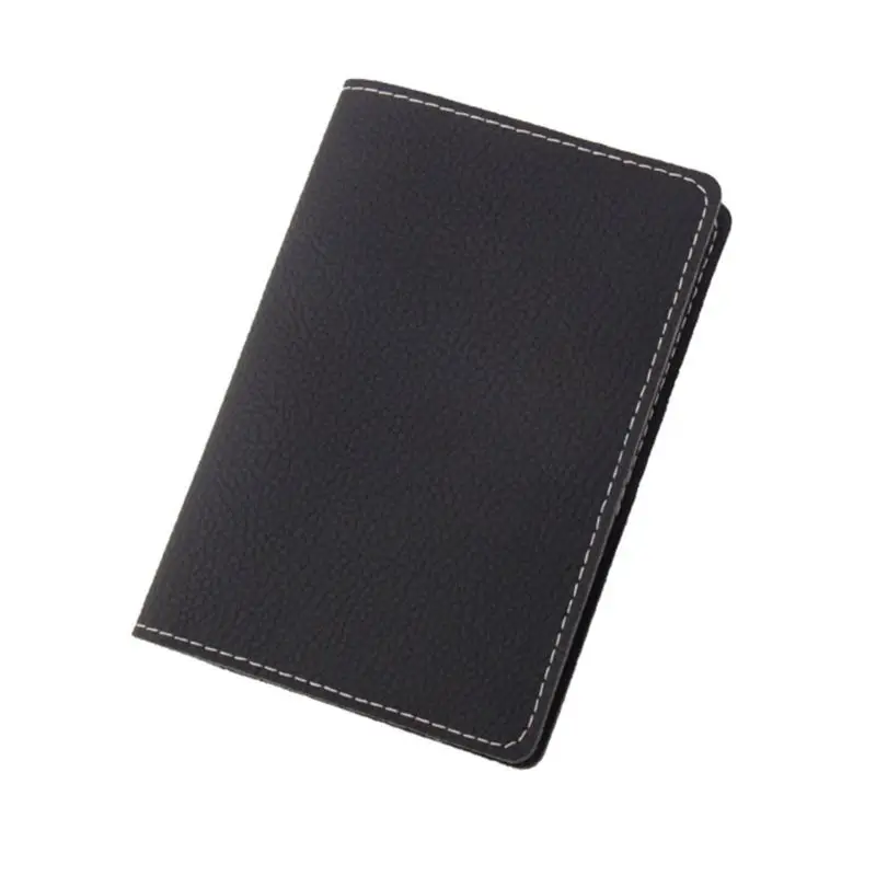 Travel Passport Holder Leather ID Credit Card Case Protector Organizer Cover - Цвет: Черный