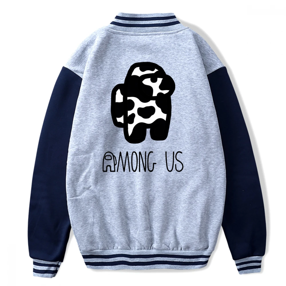 

Among US Cow Mens Womens Classic Hoodie Baseball Uniform Jacket Sport Coat