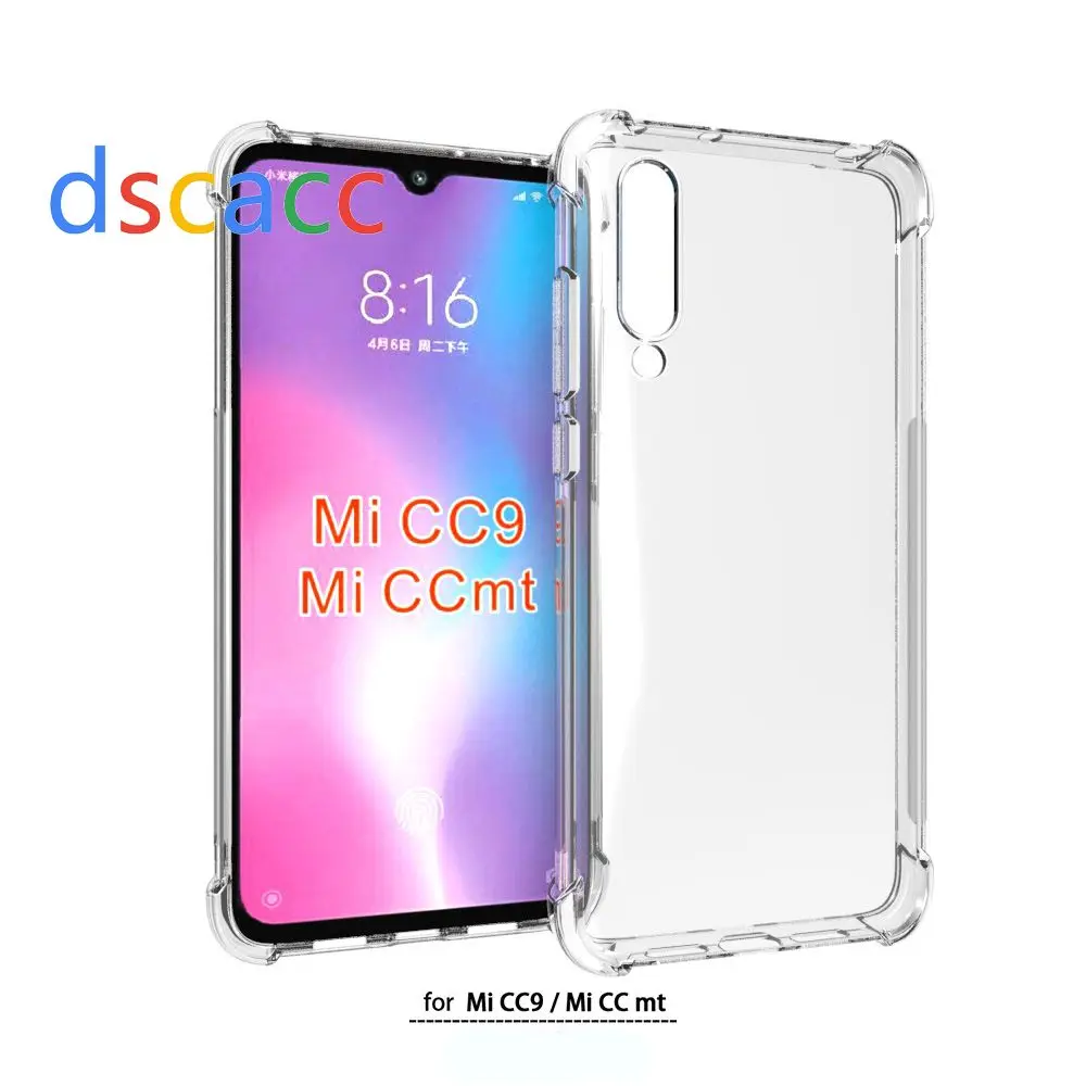DSCACC Air Cushion TPU Button Case for Xiaomi CC9 MT SE 8 Redmi Note 7 GO Mi Play Mix 3 100PCS