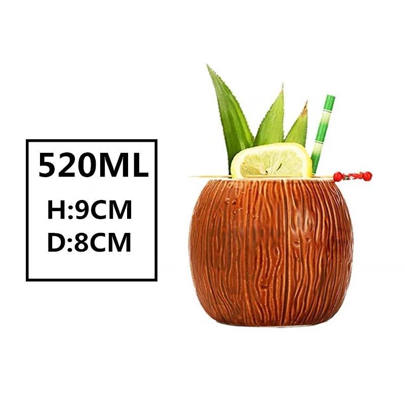 Новые Hawaii Tiki кружки, кружки для коктейлей, пивные кружки для напитков, кружка для вина, керамическая Пасхальная кружка Tiki, кружка 450 мл - Цвет: B