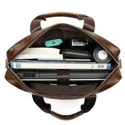 Men 'S Real-Leather Bag Men 'S Casual Business Briefcase Horizontal Men 'S Shoulder Messenger Bag Handbag Fashion