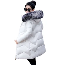 Большой Мех зимняя куртка для женщин тонкий размера плюс парка толстая верхняя одежда теплое зимнее пальто Женская куртка длинная пуховая парка базовые Топы