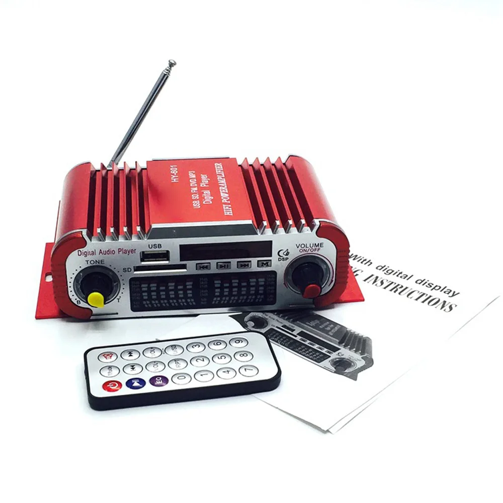 HiFi Цифровой радио USB SD аудио MP3 FM усилитель мощности плата HY601 DC 12V запчасти