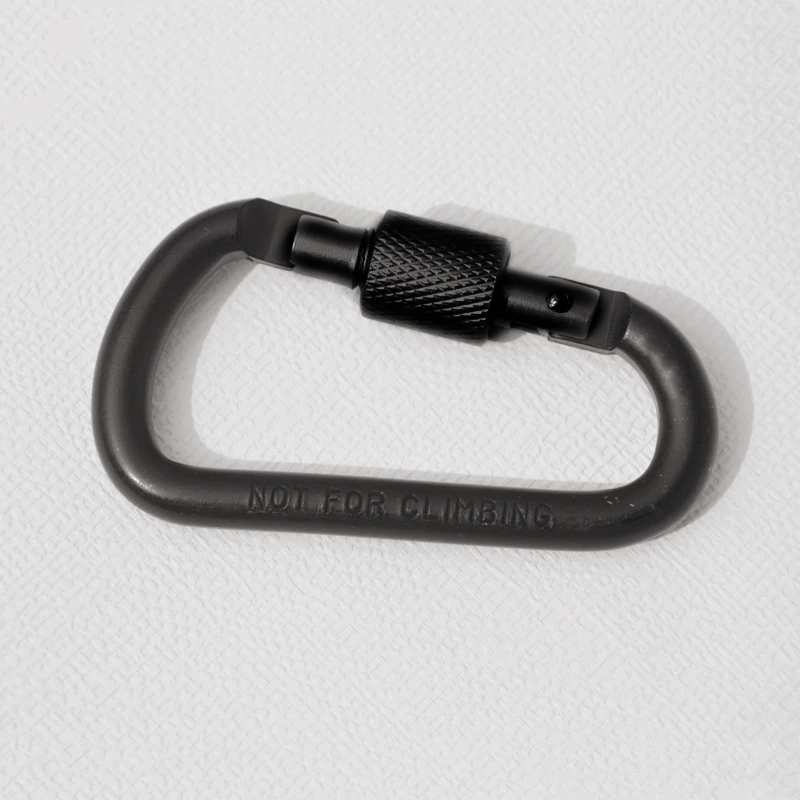 8 см Алюминий сплав пружинный карабин d-образное кольцо брелок для ключей с карабином многоцветные Кемпинга Брелок-Карабин Комплект для наружного путешествия оттяжек - Цвет: Black
