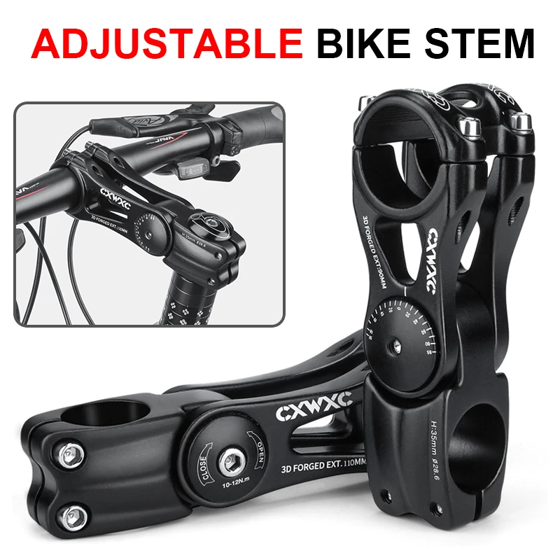 

Adjustable MTB Stem For Bike Handlebar Stem 90/110/145mm Aluminum Alloy Mountain BMX Fixie Gear Cycling Bicycle Stems Part