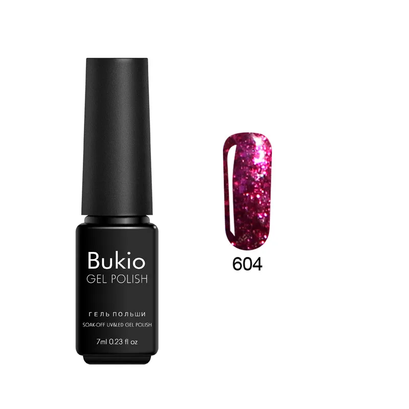 Bukio все для маникюра гель лак с блестками 3D Алмазный гель лак 7 мл дизайн ногтей Новинка гель краска 20 цветов - Цвет: 604