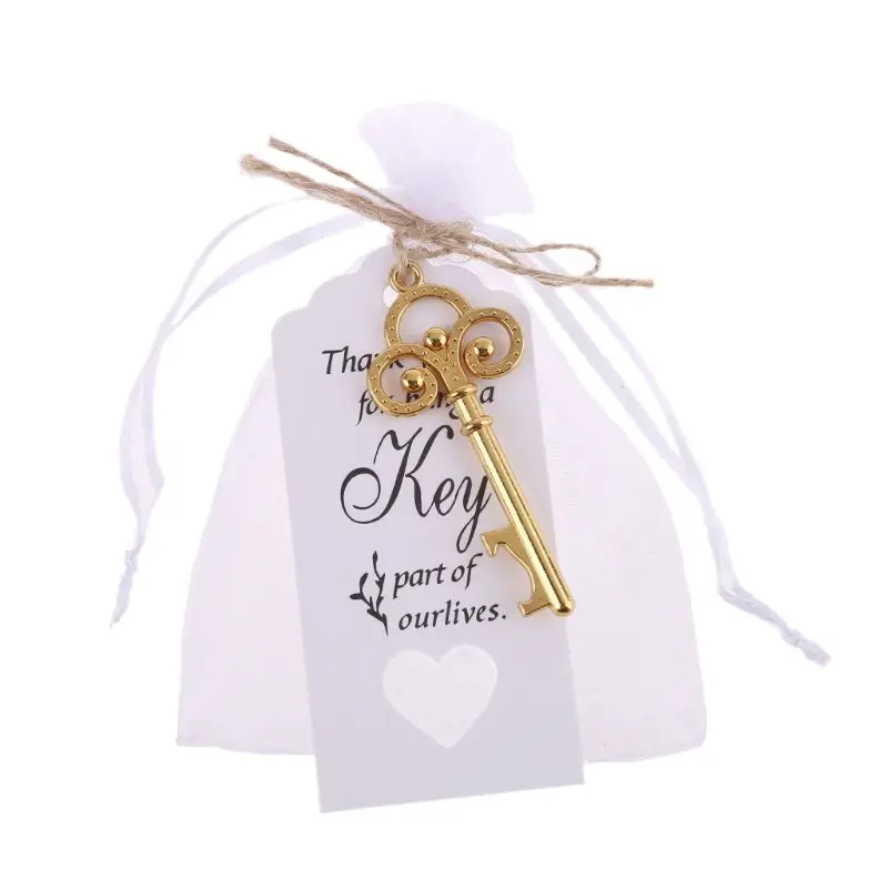 50x винтажный ключ открывалка для бутылок с биркой карты сумка Свадебная вечеринка Сувениры