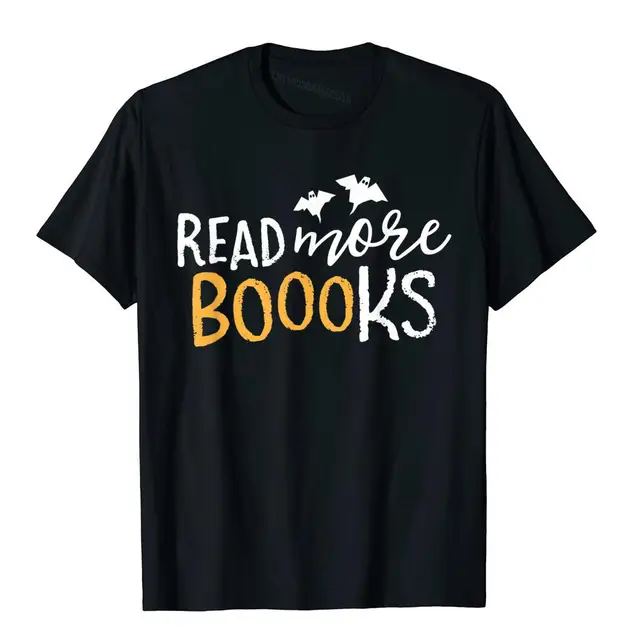 Read More Books Boo Librarian English Teacher Halloween T-Shirt Prevalent Men T Shirt Fitness Tops Tees Cotton Printed On