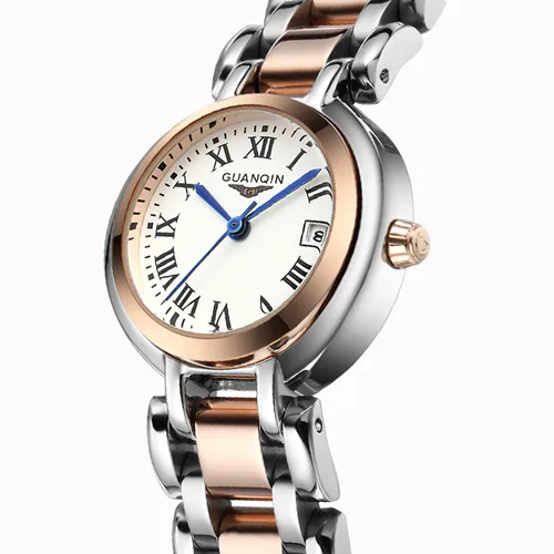 GUANQIN GQ15005 Relojes Mujer часы женские брендовые Модные Роскошные наручные часы с бриллиантами из нержавеющей стали водонепроницаемые винтажные часы - Цвет: Серебристый