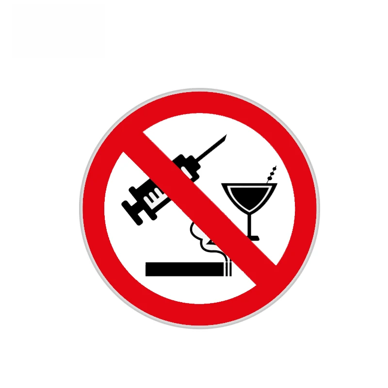 

No Drug Alcohol Smoking Car Sticker Funny Accessories Decal Warning Sign Waterproof Decals PVC,11cm*11cm