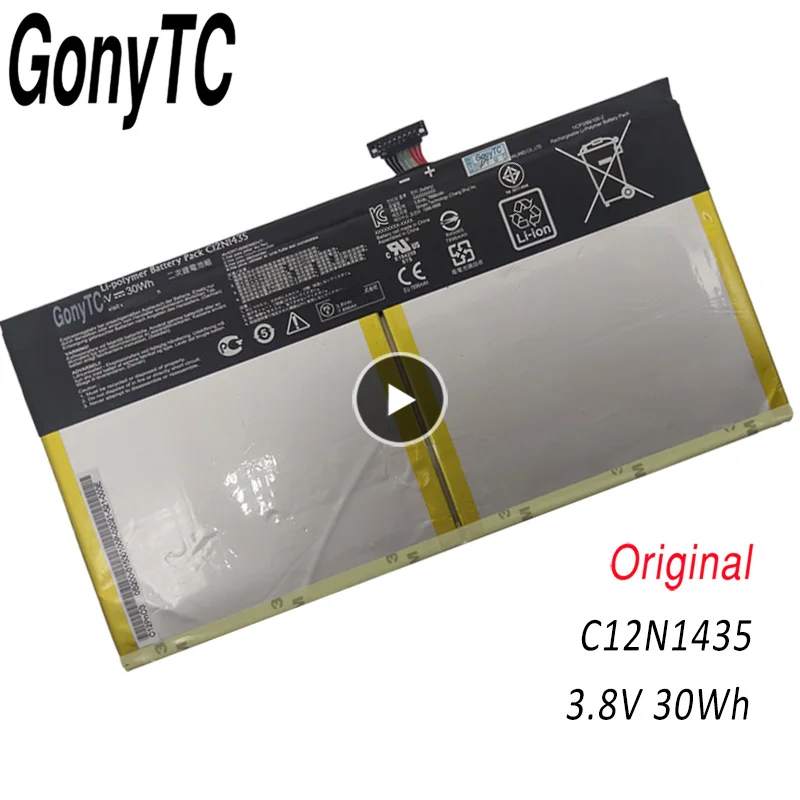 

Аккумулятор GONYTC C12N1435 для ноутбука ASUS T100HA T100HA-FU006T, 10,1 дюйма, сенсорный экран 2 в 1, 3,8 в 30 Втч